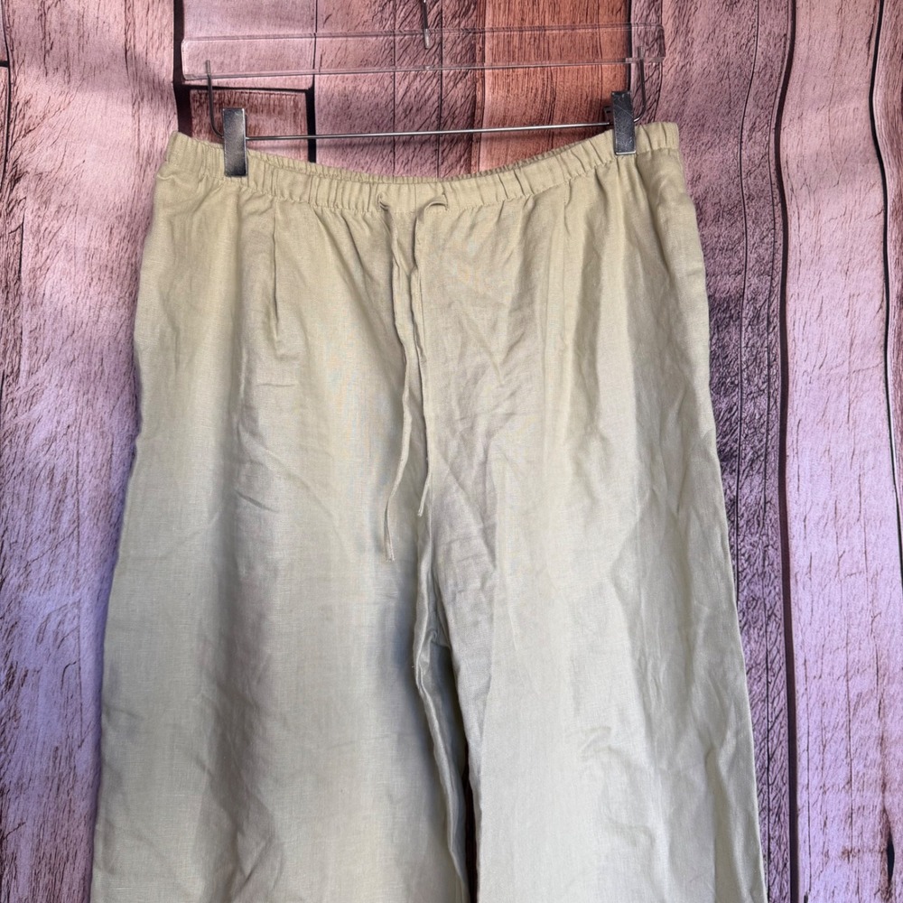 Reformation Olina Linen Pants Dried Herb Wide Leg Coastal Minimalist Size Large - Picture 3 of 8